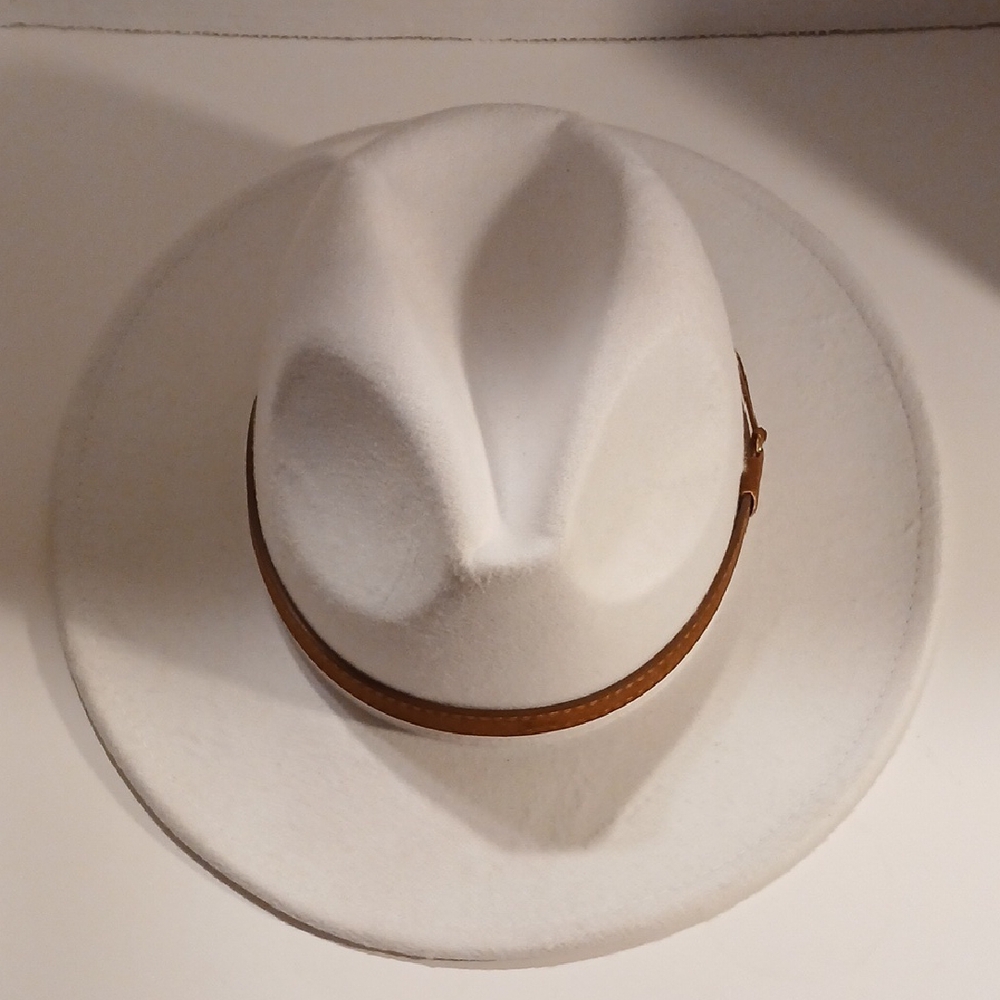 Elegant White Fedora with Brown Band